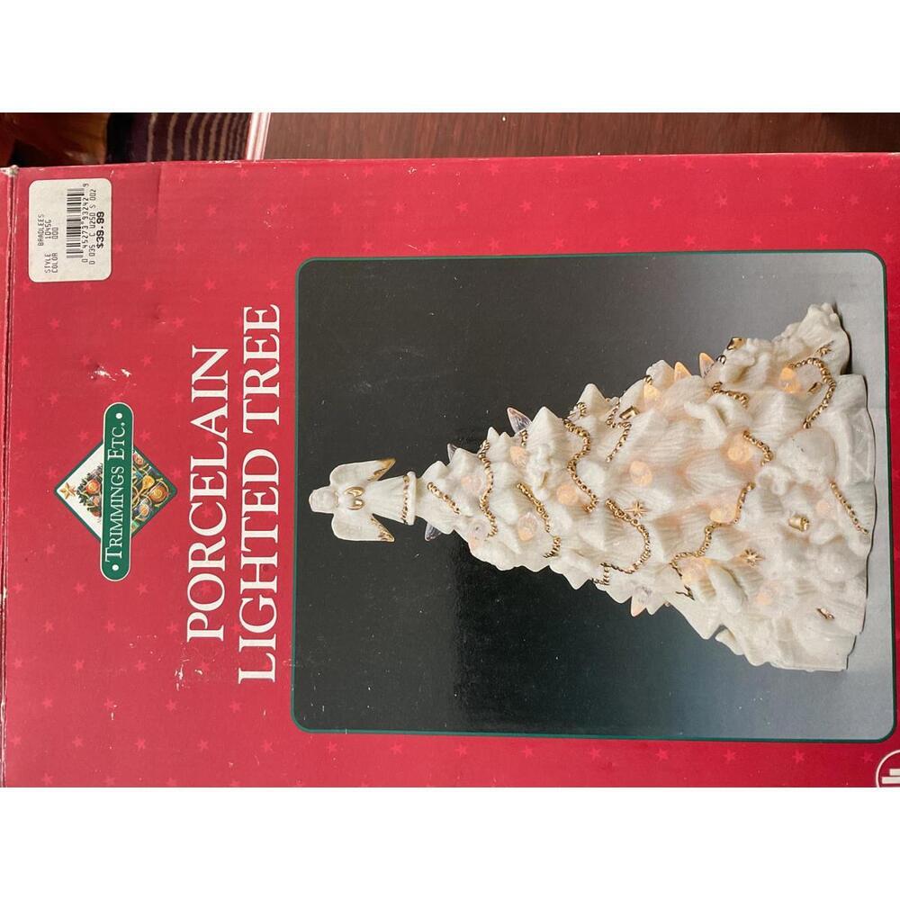 Trimmings Etc vintage Porcelain lighted white Christmas tree - Picture 7 of 7